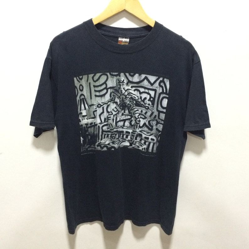 Vintage Keith Haring Pop Art Design Hip Hop Andy Warhol Annie Leibovitz T Shirt Rare