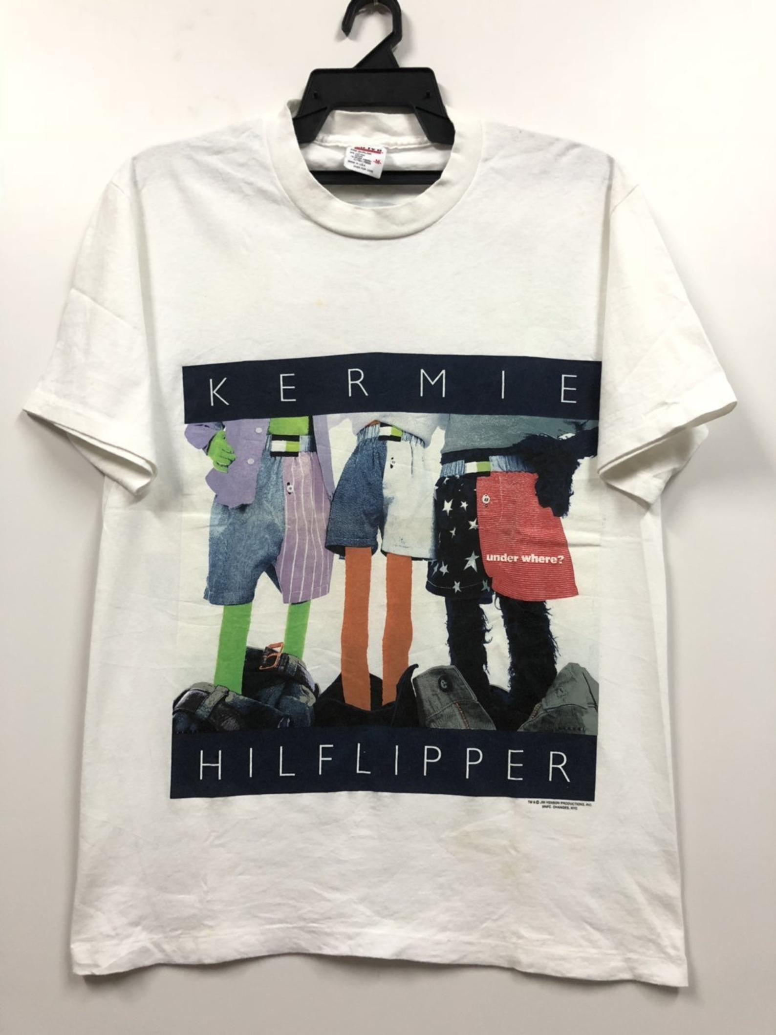 Vintage Kermie Hilfipper Parody Tommy Hilfger Jim Henson 90S T Shirt Hiphop Swag