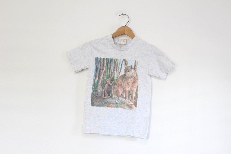 Vintage Kids Wolf T Shirt Rare Design Shirt
