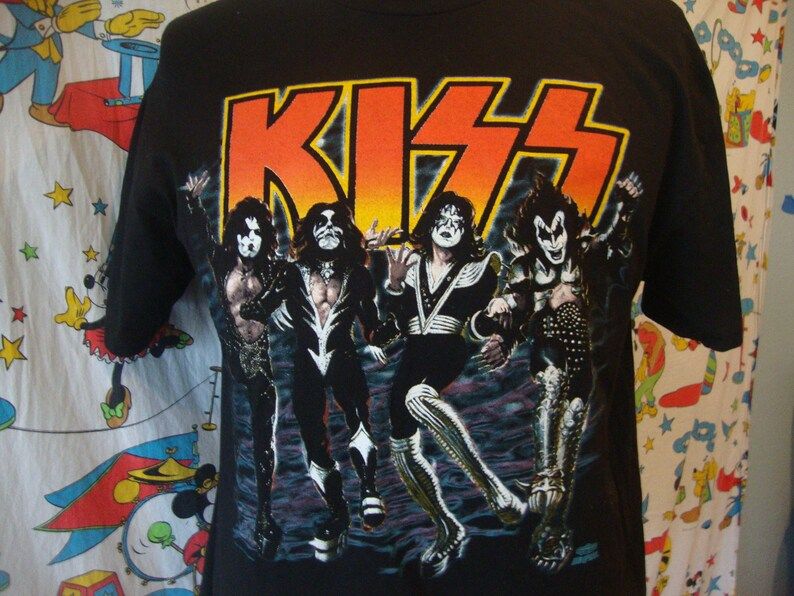 Vintage Kiss 1987 80S Destroyer Tour Gene Simmons Ace Frehley Peter Criss Paul Stanley Concert Rare T Shirt