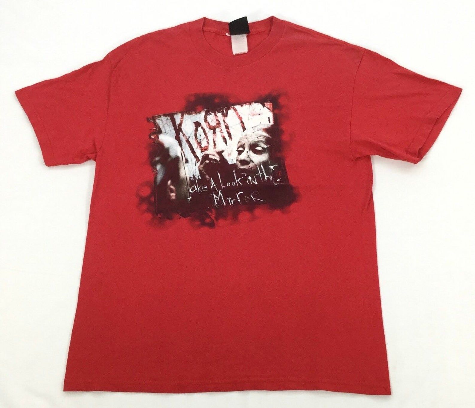 Vintage Korn Band T Shirt Take A Look In The Mirror Album Music Logo Crewneck Promo Tee Nu Metal Rock