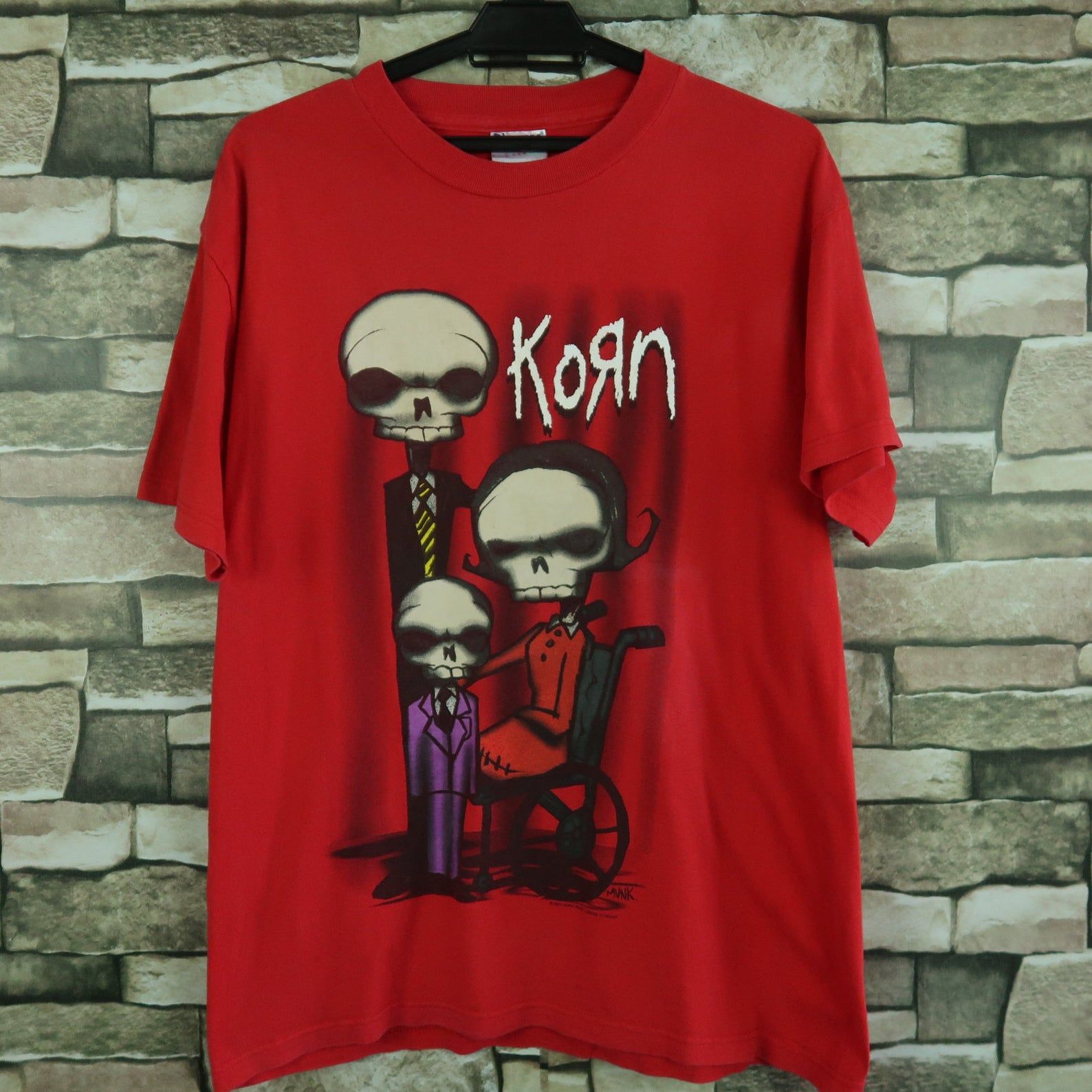 Vintage Korn Red Skull Shirt Copyrighted 2001 Sz M