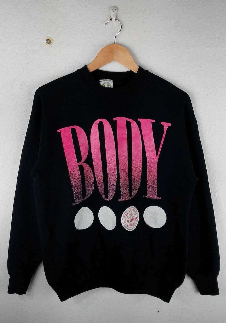 Vintage La Gear Body Big Logo Multicolor Crew Neck Black Color Sweatshirts Hip Hop Swag L Fit M Size