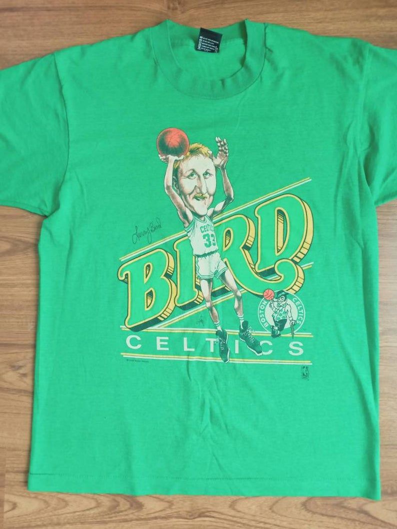 Vintage Larry Bird 90'S Salem Sportswear Nba Basketball Boston Celtics Shirt