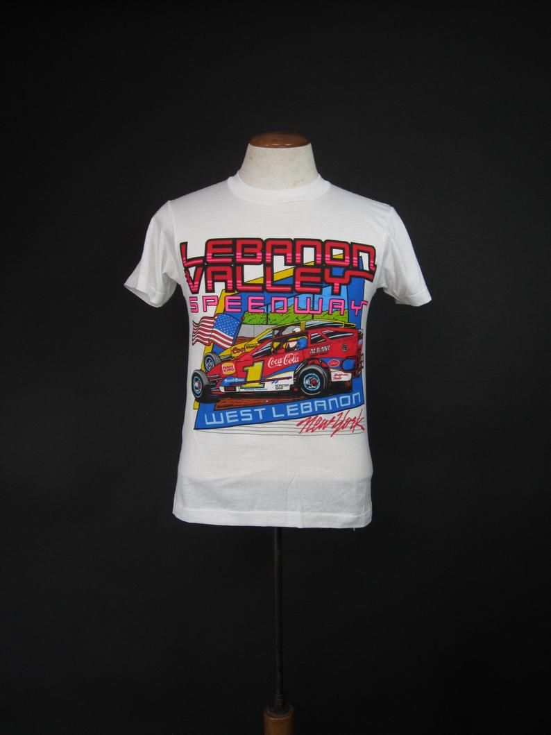 Vintage Lebanon Valley Race Ny Dirt Track Modified Car Racing Shirt