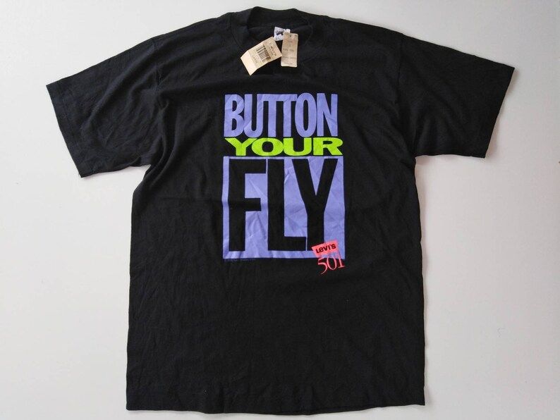 Vintage Levis Button Your Fly Tshirt 90S Vintage Levis Tshirt Deadstock Tee