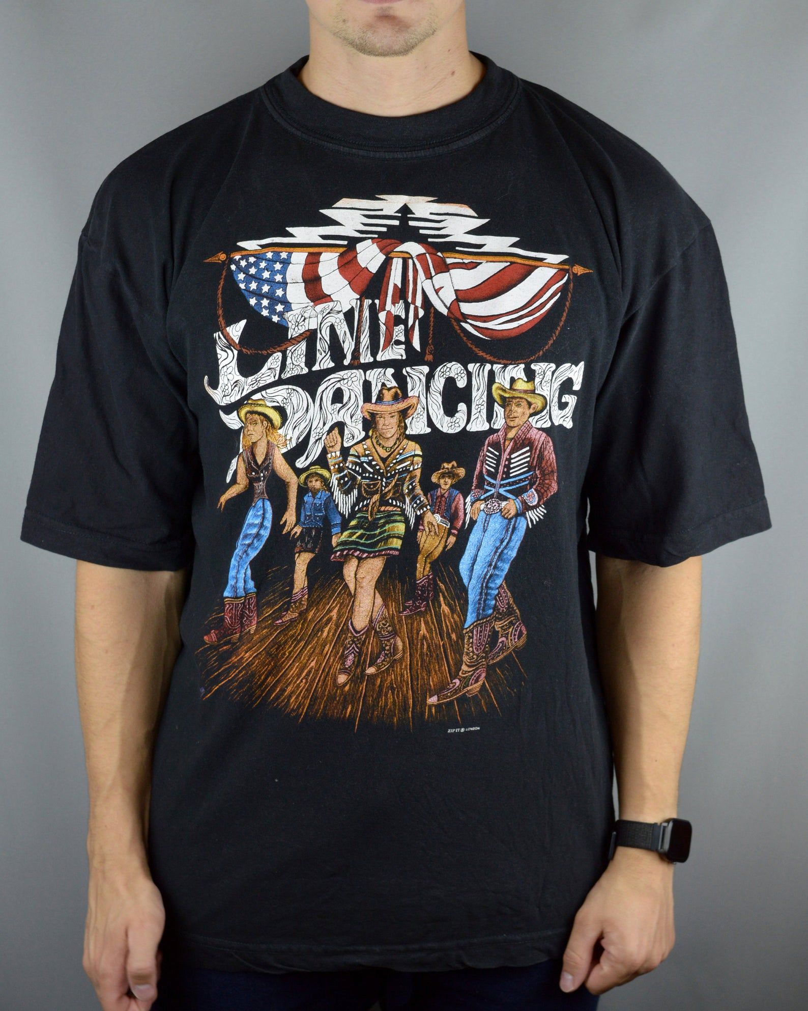 Vintage Line Dance Cowboy 90S T Shirt