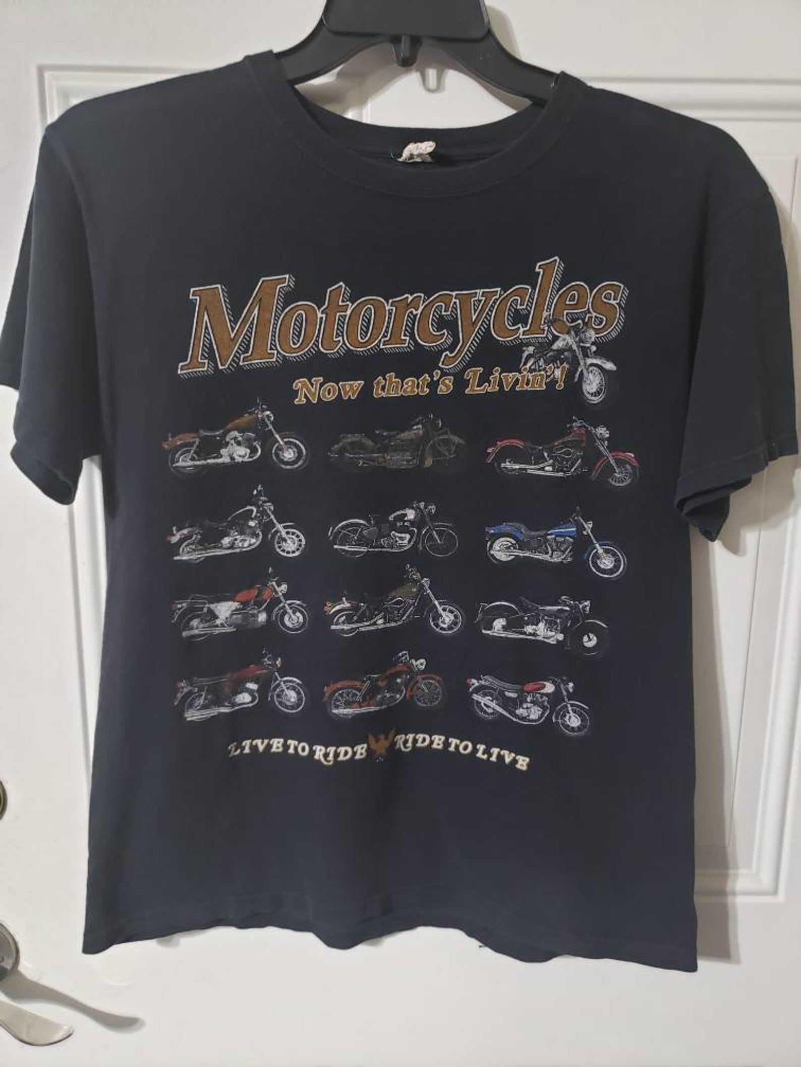 Vintage Live To Ride Ride To Live T-Shirt M