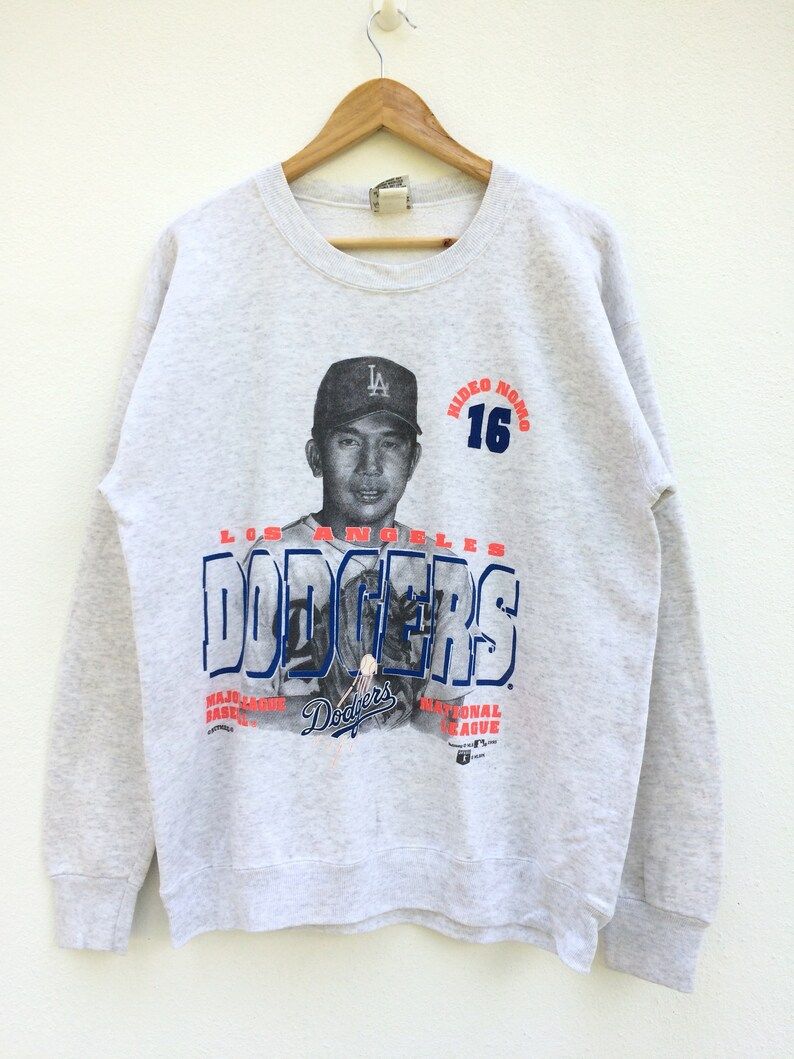 Vintage Los Angelas Dodgers Hideo Nomo Printed Crewneck Sweatshirtunisexnbanflt Shirtjacketsportwear