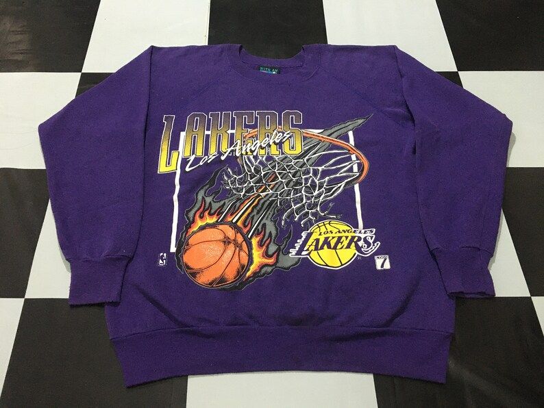Vintage Los Angeles Lakers Sweatshirt Made In Usa Good Condition