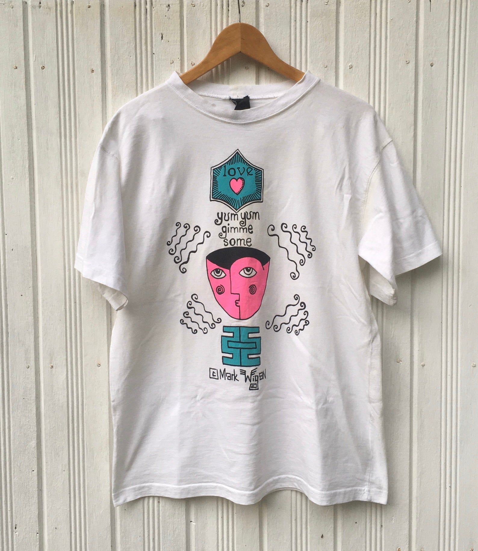 Vintage Mark Wigan Britain Graphic Artists Yum Yum Gimme Some Tshirt