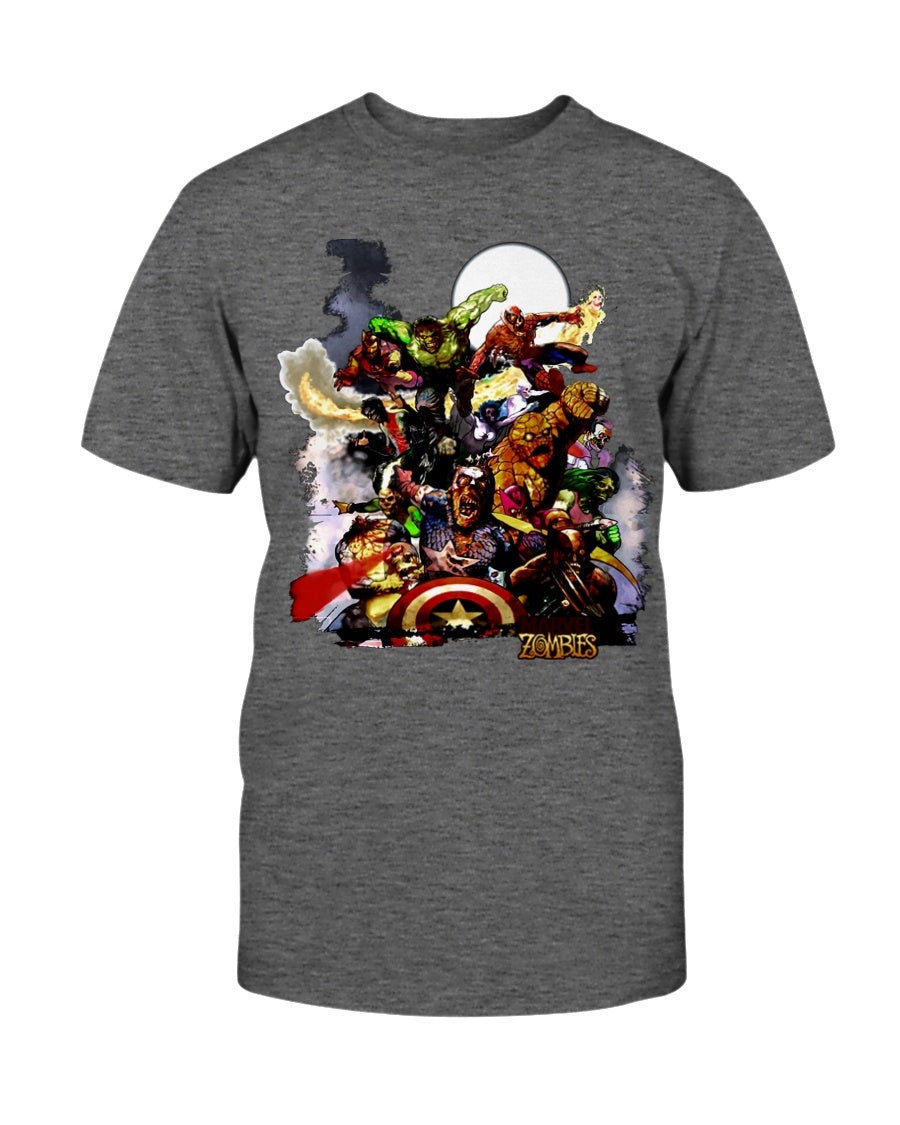 Vintage Marvel Zombies Big Print Faded Black T Shirt 211002
