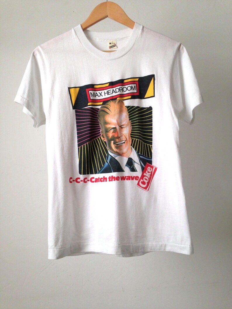 Vintage Max Headroom White Edium Perfect Vintage T Shirt Rare Find Coca Cola New Coke Shirt
