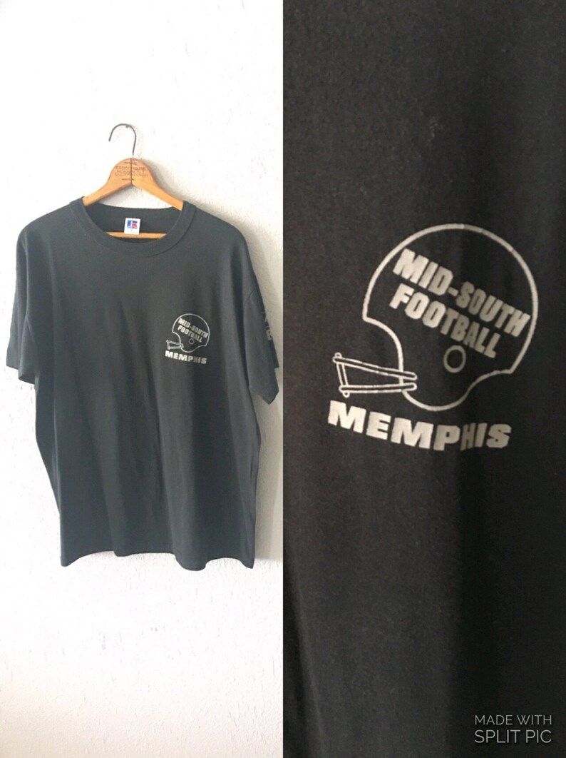 Vintage Memphis Mid South Football Tennessee Football Helmet Graphic T Shirt