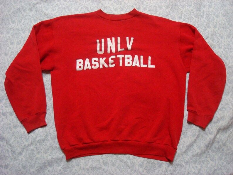 Vintage Mens 70S Unlv Basketball Sweatshirt Red Medium Large Sweatshirt Made In The Usa