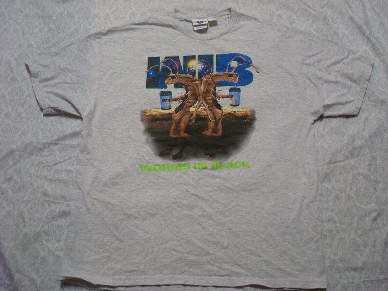 Vintage Mens 90S Universal Studios Tee Shirt Men In Black The Ride Grey Souvenir Tshirt Short Sleeve Xl