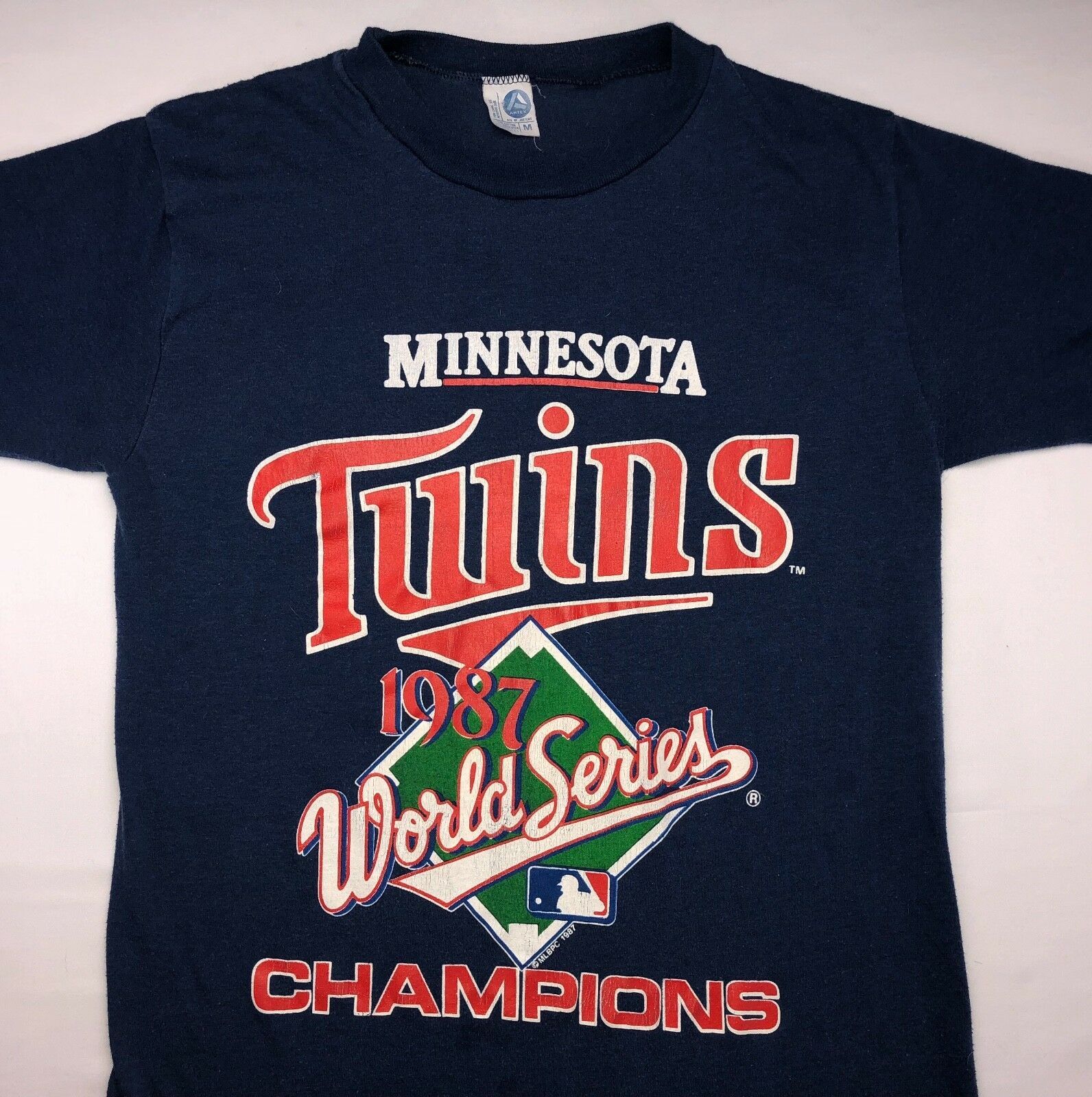 Vintage Mens M 1987 80S Minnesota Twins Mlb Baseball World Series Champs Shirt