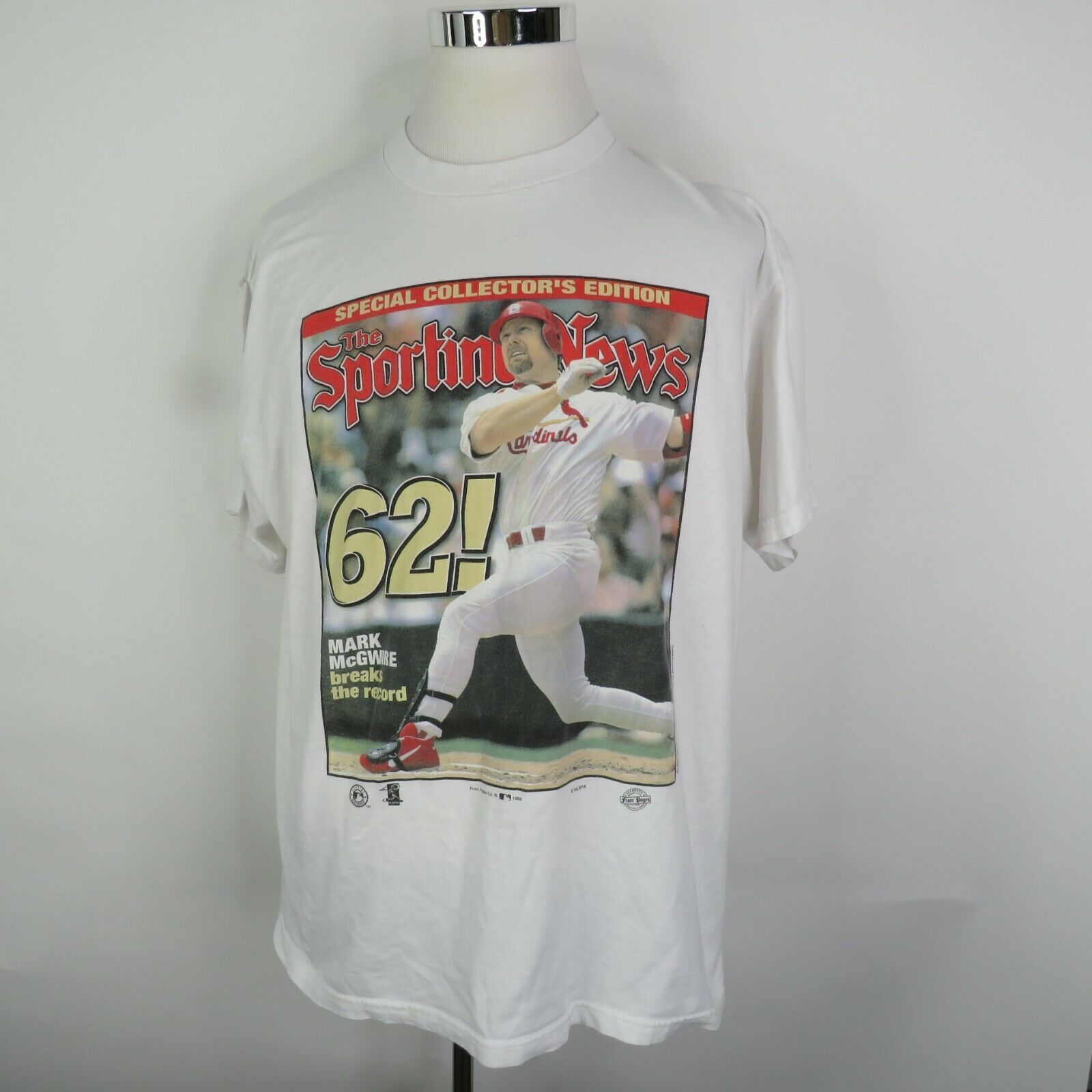 Vintage Mens Mark Mcguire 1998 The Sporting News 62 Shirt