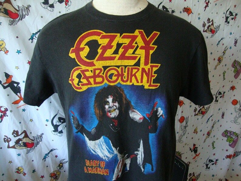 Vintage Ozzy Osbourne Diary Of A Madman 1981 80S Heavy Metal Concert Tour T Shirt