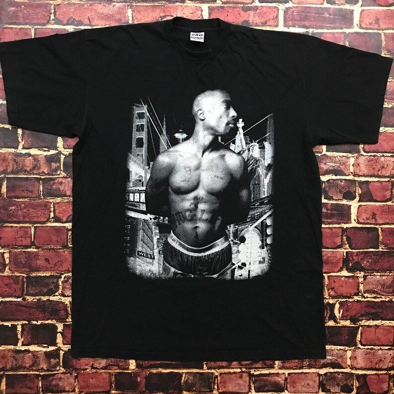 Vintage Rap Tee 90S Rap Tee Tupac Tee Tupac Shirt 2Pac Tee 2Pac Shirt Mens Size 4Xl Tall 4Xlt Death Row Records Gangster Rap Tupac Shakur T