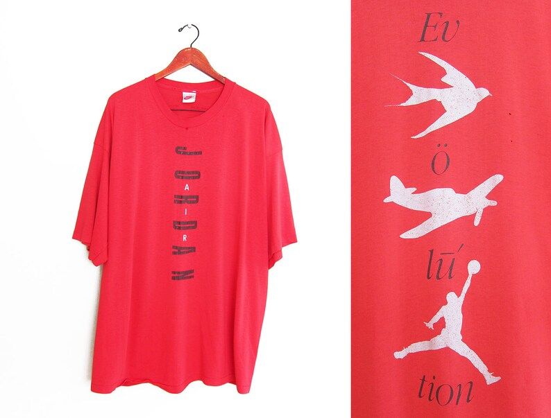 Vintage T Shirtair Jordan T Shirtnike T Shirt1990S Oversize Air Jordan Nike Evolution T Shirt Xxl