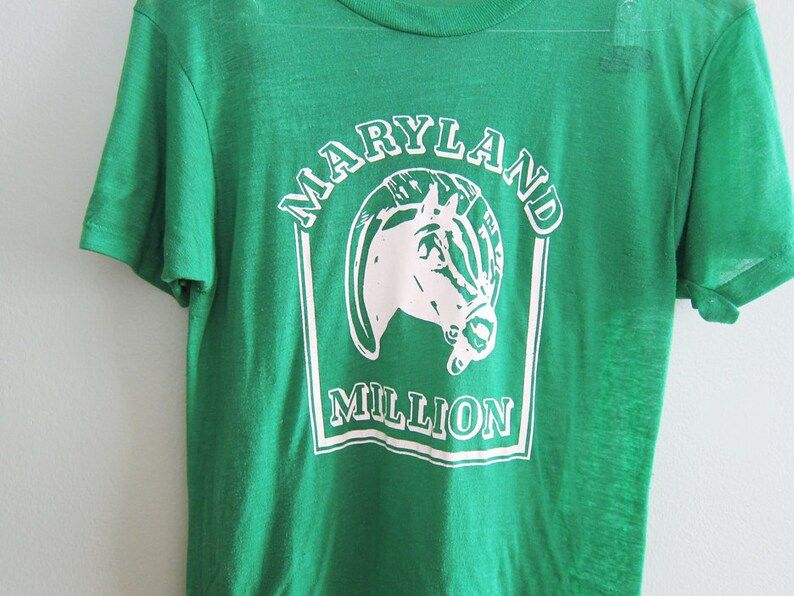 Vintage T Shirtthinoversizehorses1980S Thin Green Horse T Shirt Small