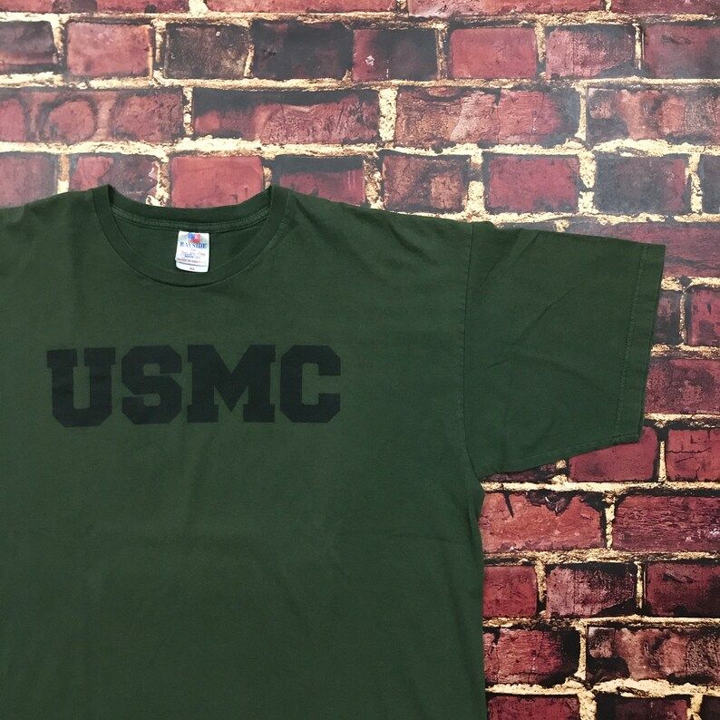 Vintage Usmc Shirt Army Military Olive Green Marine Corps Shirt Mens Xl Short Sleeve Minimalist Grunge Aesthetic